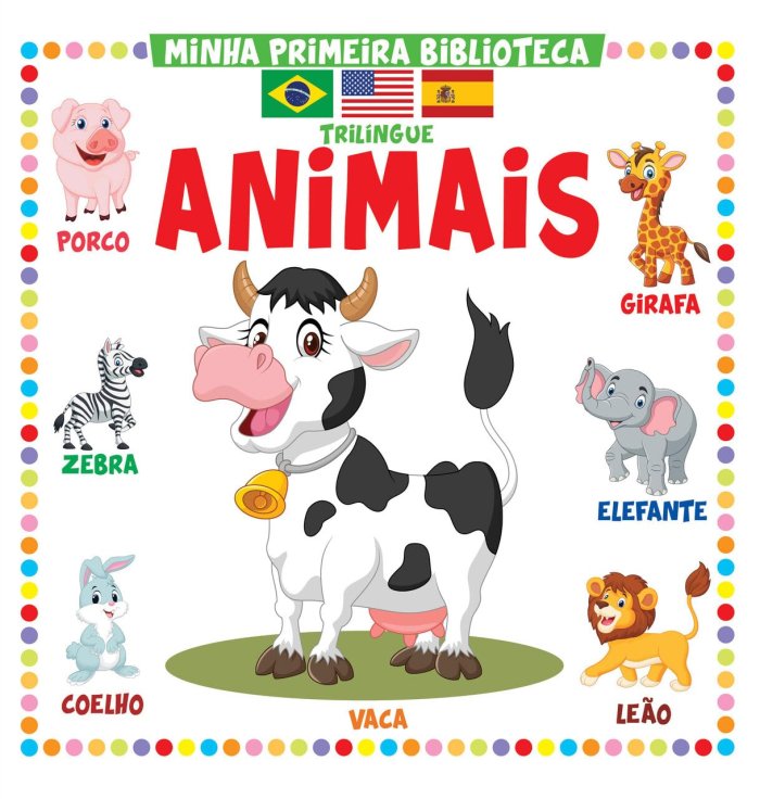 Capa de Minha Primeira Biblioteca Trilíngue - Animais
